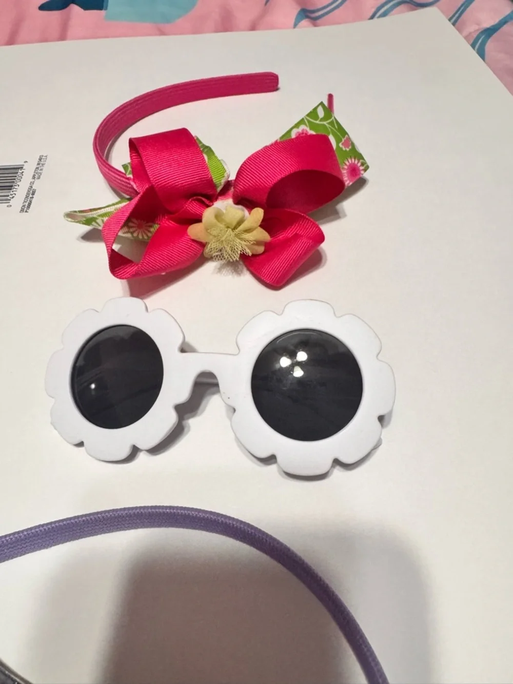 Kids Fashion Sunglasses and Headband Set - Yellow, Pink, Purple, White